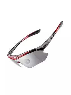 Rockbros sports glasses with photochrome + correction insert red 10141