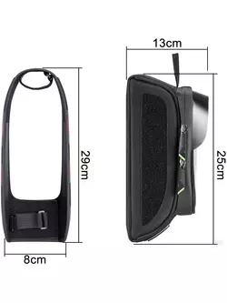 Rockbros waterproof phone frame bag, black-green 021-1G