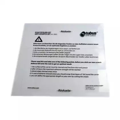 TUBUS RACK PROTECTION STICKERS TRANSPARENT TB-79005