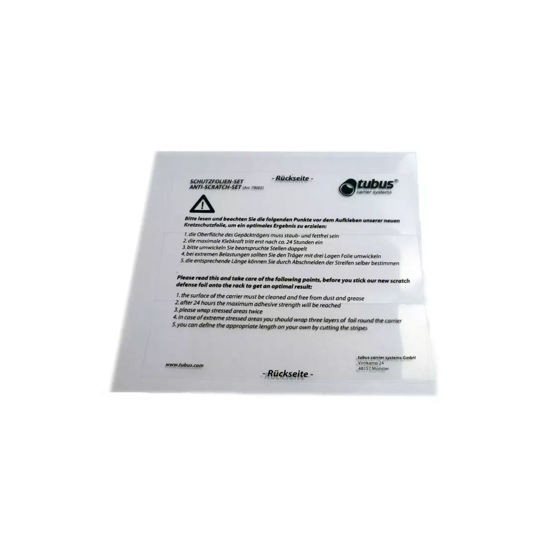 TUBUS RACK PROTECTION STICKERS TRANSPARENT TB-79005