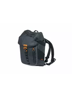 BASIL backpack/bike pannier MILES TARPAULIN DAYPACK 17L black orange 18087