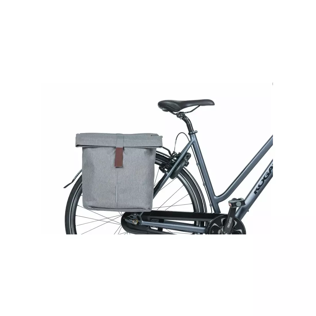 BASIL rear bicycle panniers CITY DOUBLE BAG 32L grey melle 18072