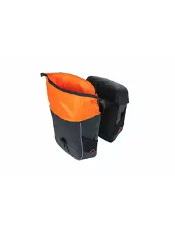 BASIL rear bicycle panniers MILES TARPAULIN DOUBLE BAG 34L black orange 18086