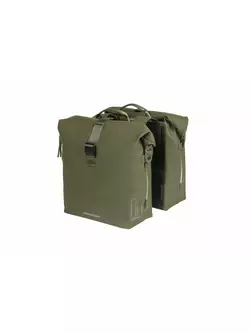 BASIL rear bicycle panniers SOHO DOUBLE BAG NORDLICHT 41L moss green 18077