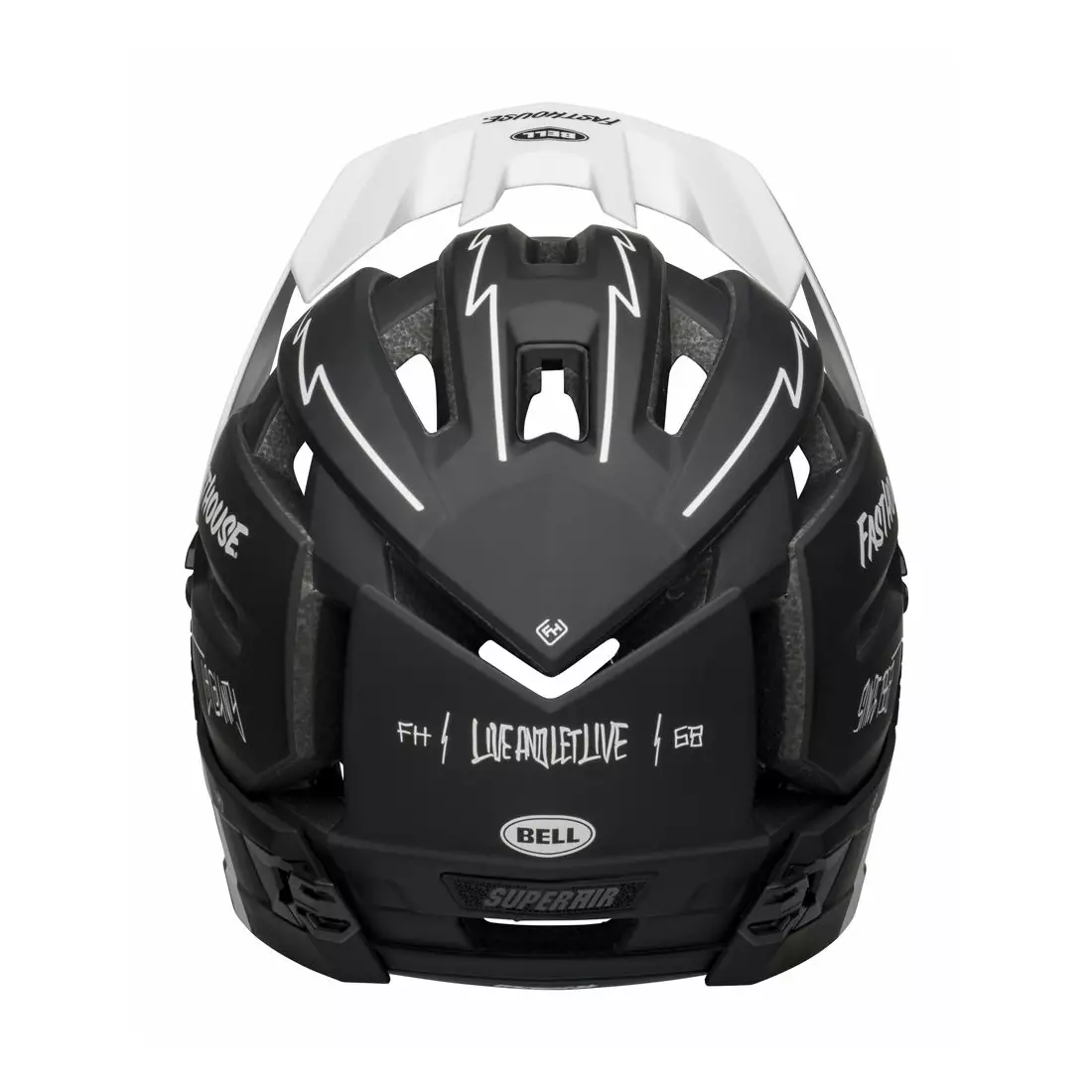 BELL SUPER AIR R MIPS SPHERICAL full face bicycle helmet, matte black white fasthouse