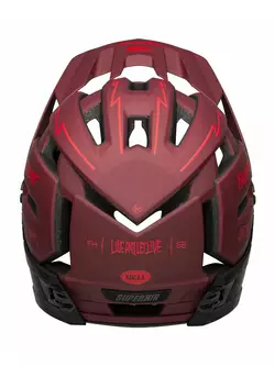 BELL SUPER AIR R MIPS SPHERICAL full face bicycle helmet, matte red black fasthouse