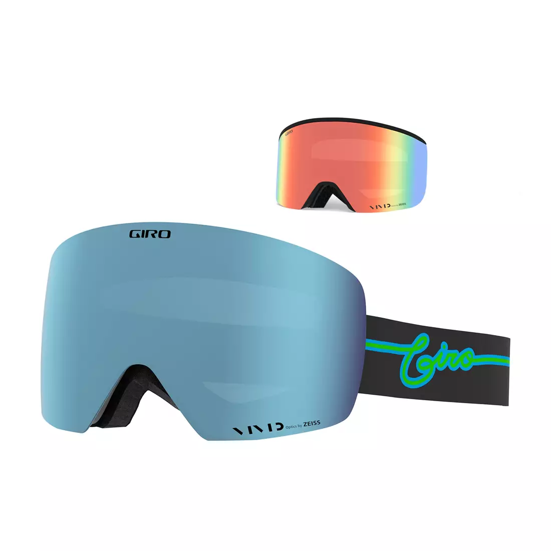 GIRO winter ski/snowboard goggles CONTOUR BLUE NEON LIGHTS (VIVID-Carl Zeiss ROYAL 16% S3 + VIVID-Carl Zeiss INFRARED 62% S1) GR-7119512