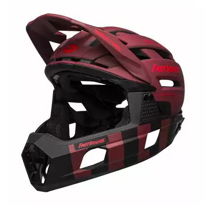 BELL bike helmet full face SUPER AIR R MIPS SPHERICAL matte red black fasthouse BEL-7128846
