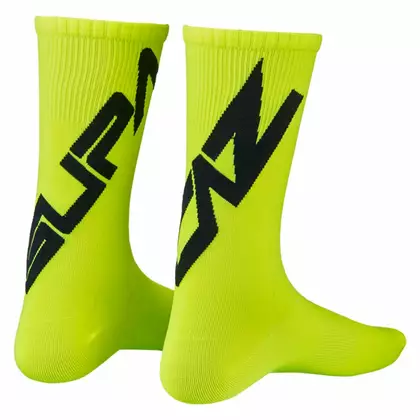 SUPACAZ cycling socks TWISTED neon yellow SX-54S