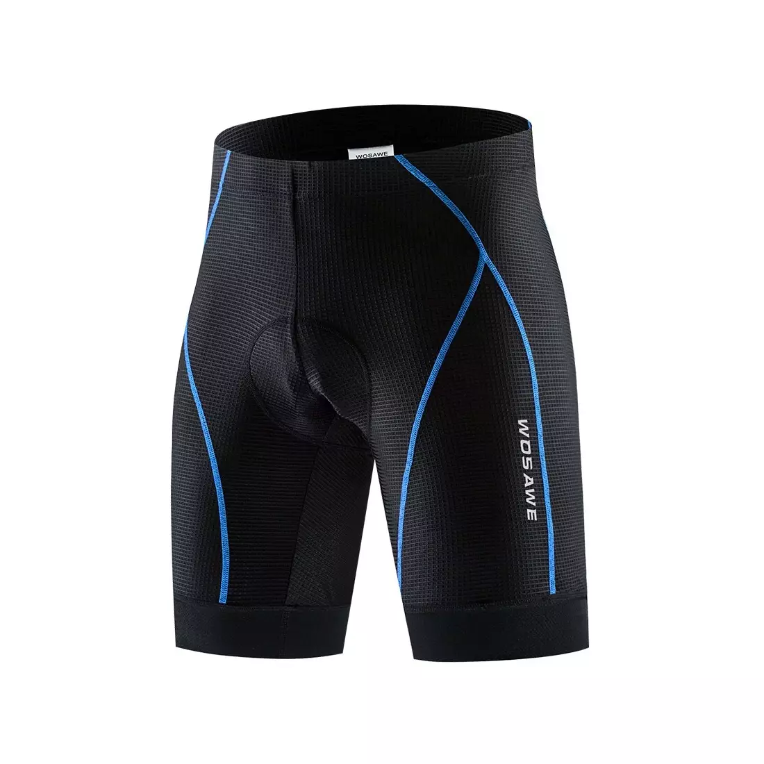 WOSAWE BL111-L men's cycling shorts, no suspenders, gel liner, black/blue