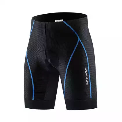 WOSAWE BL111-L men's cycling shorts, no suspenders, gel liner, black/blue