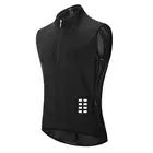 WOSAWE BL221-B men's windproof cycling vest with mesh back, black