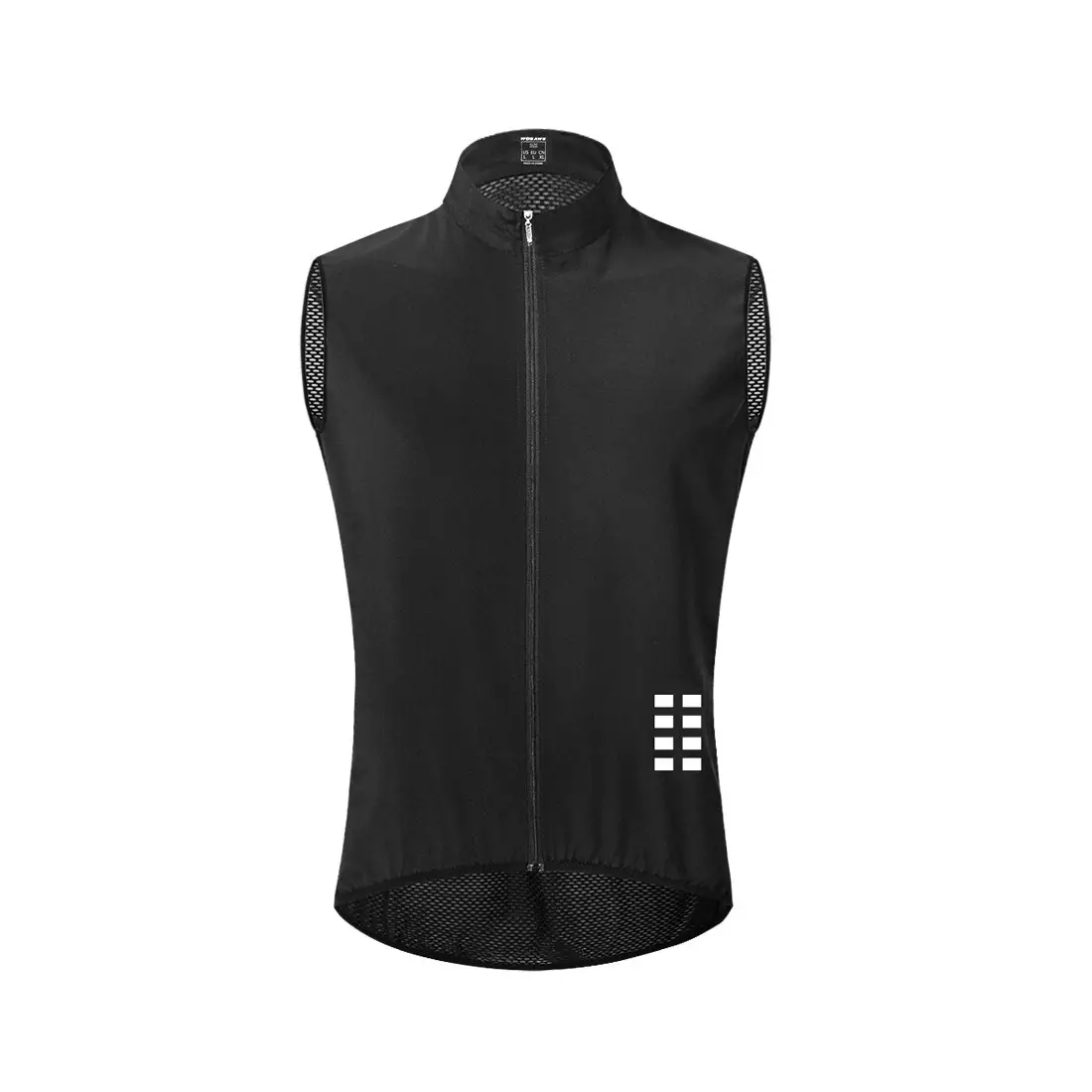 WOSAWE BL221-B men's windproof cycling vest with mesh back, black