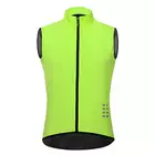 WOSAWE BL221-G men's windproof cycling vest with mesh back, fluor yellow