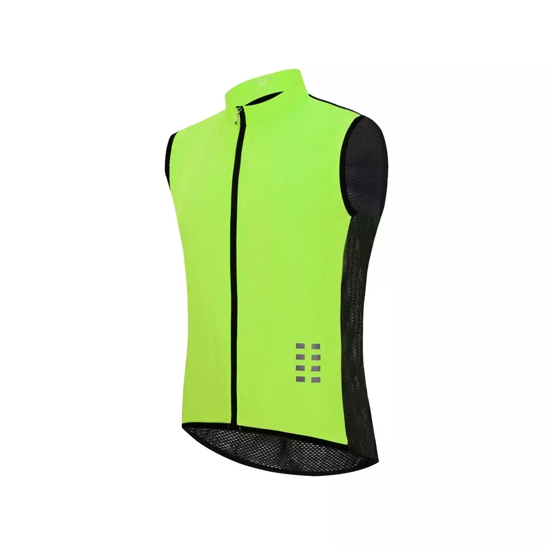 WOSAWE BL221-G men's windproof cycling vest with mesh back, fluor yellow