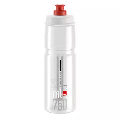 ELITE JET Bicycle water bottle 750ml, transparent / red