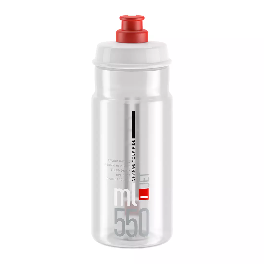ELITE JET bicycle water bottle 550 ml, clear