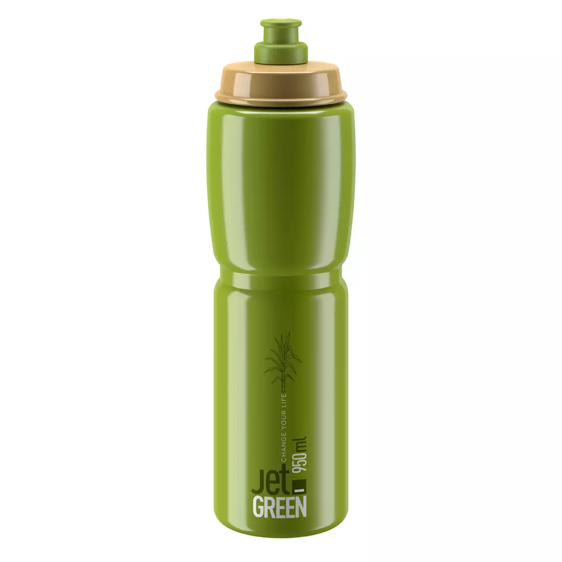 Elite Bottle Jet Green Olive White logo 950ml 