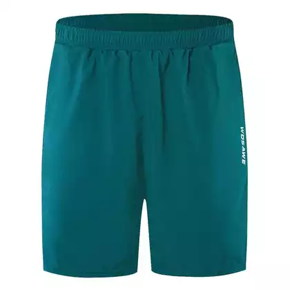 WOSAWE BL123-Q men's 2-in-1 running shorts, blue