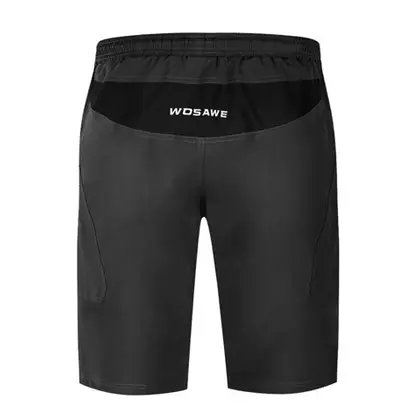 WOSAWE BL138-B men's MTB cycling shorts with gel insert, black