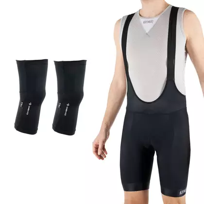 [Set] KAYMAQ DESIGN men's insulated cycling shorts with braces KYBT34, black + DEKO insulated knee pads D-ROBAX, black