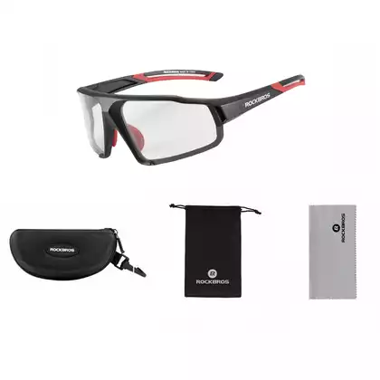 Rockbros SP216BK bicycle / sports glasses with photochrome black-red 