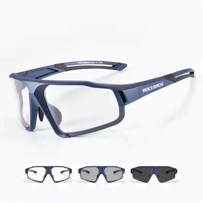 Rockbros SP216BL bicycle / sports glasses with photochrome navy blue