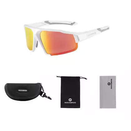 Rockbros SP216WR bicycle / sports glasses with polarized lens white