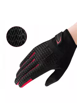 Rockbros bicycle gloves, gel, black-red S169-1BR