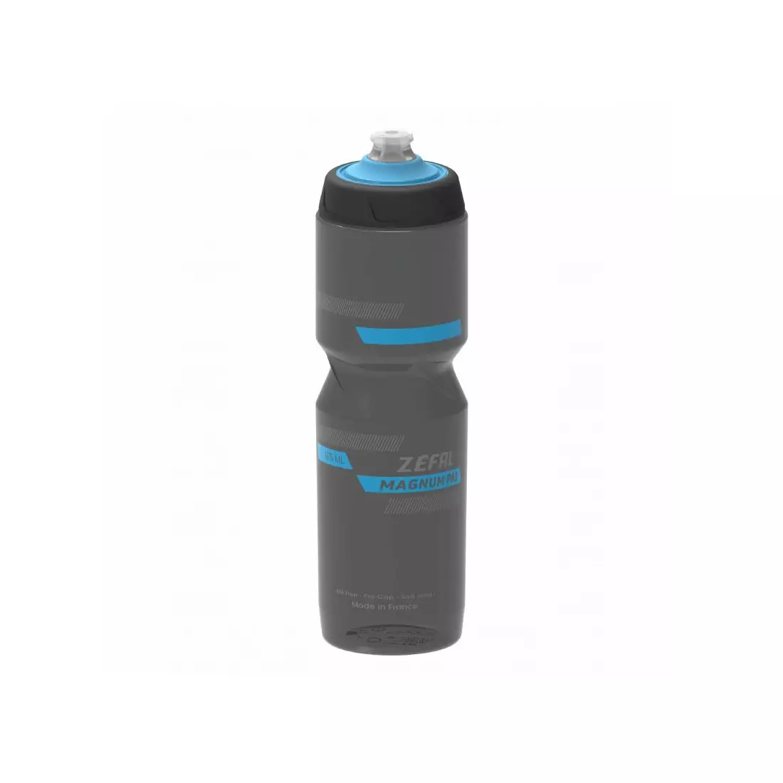 ZEFAL bicycle water bottle MAGNUM PRO-SMOKED BLACK 1L cyan blue/grey