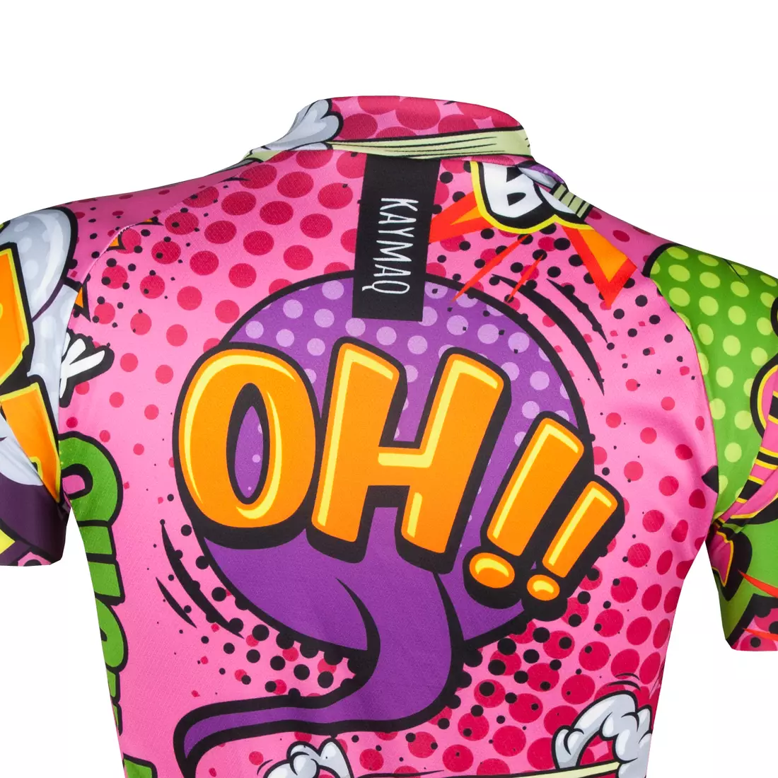 KAYMAQ DESIGN W27 Women's cycling short sleeve jersey, pink