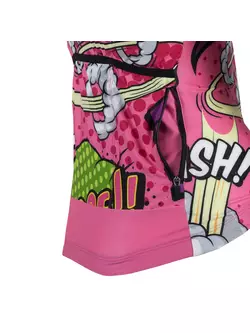KAYMAQ DESIGN W27 women's sleeveless cycling t-shirt pink