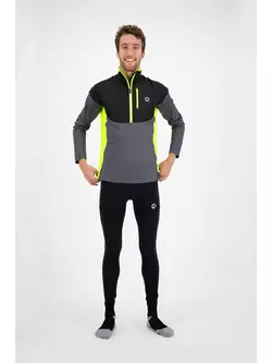 ROGELLI Men's running sweatshirt BLOCK, black-fluorine, 830.628.