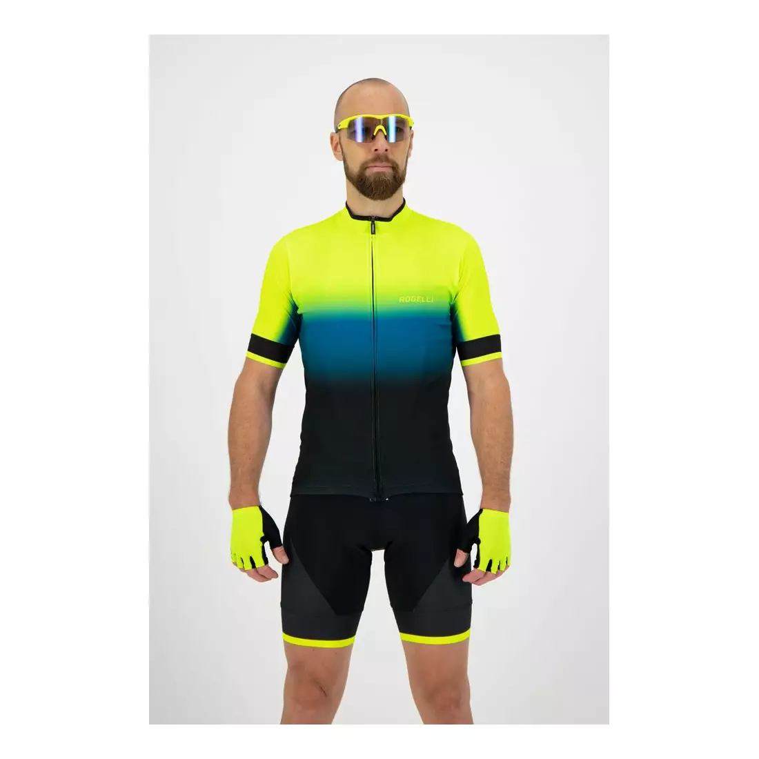 ROGELLI men's bicycle t-shirt HORIZON yellow/blue 001.416