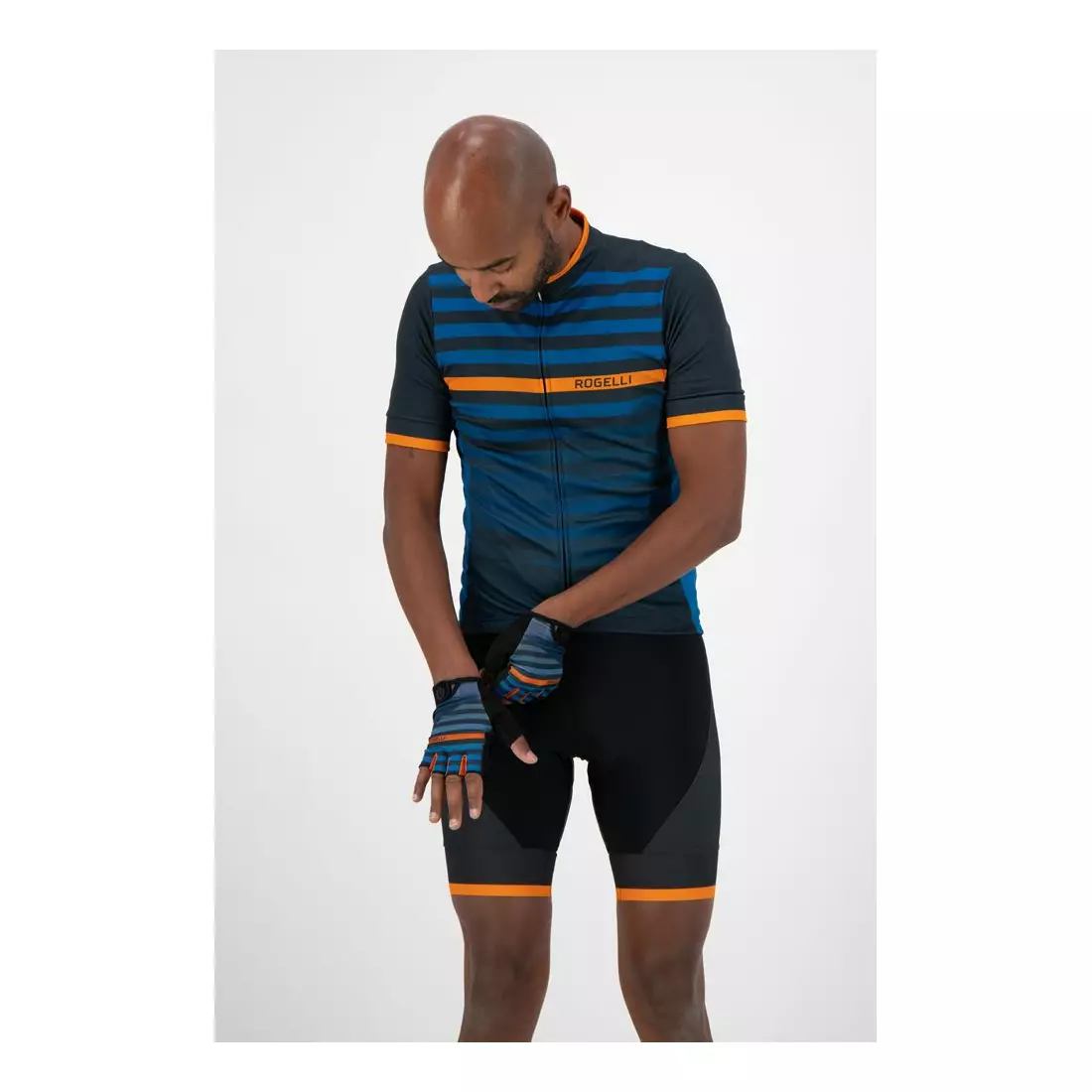ROGELLI men's cycling gloves STRIPE blue/orange 006.312