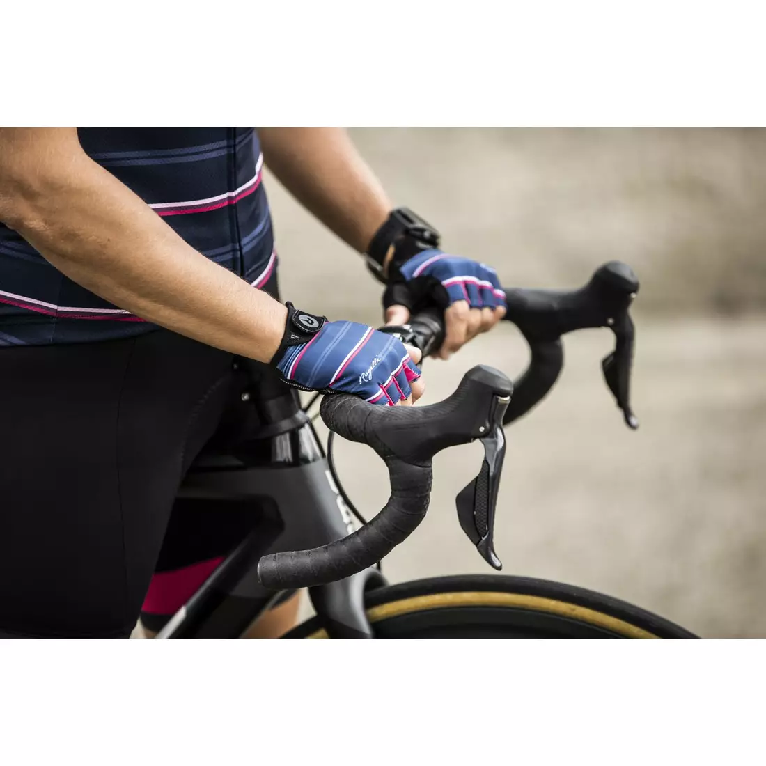 ROGELLI women's cycling gloves STRIPE blue/pink