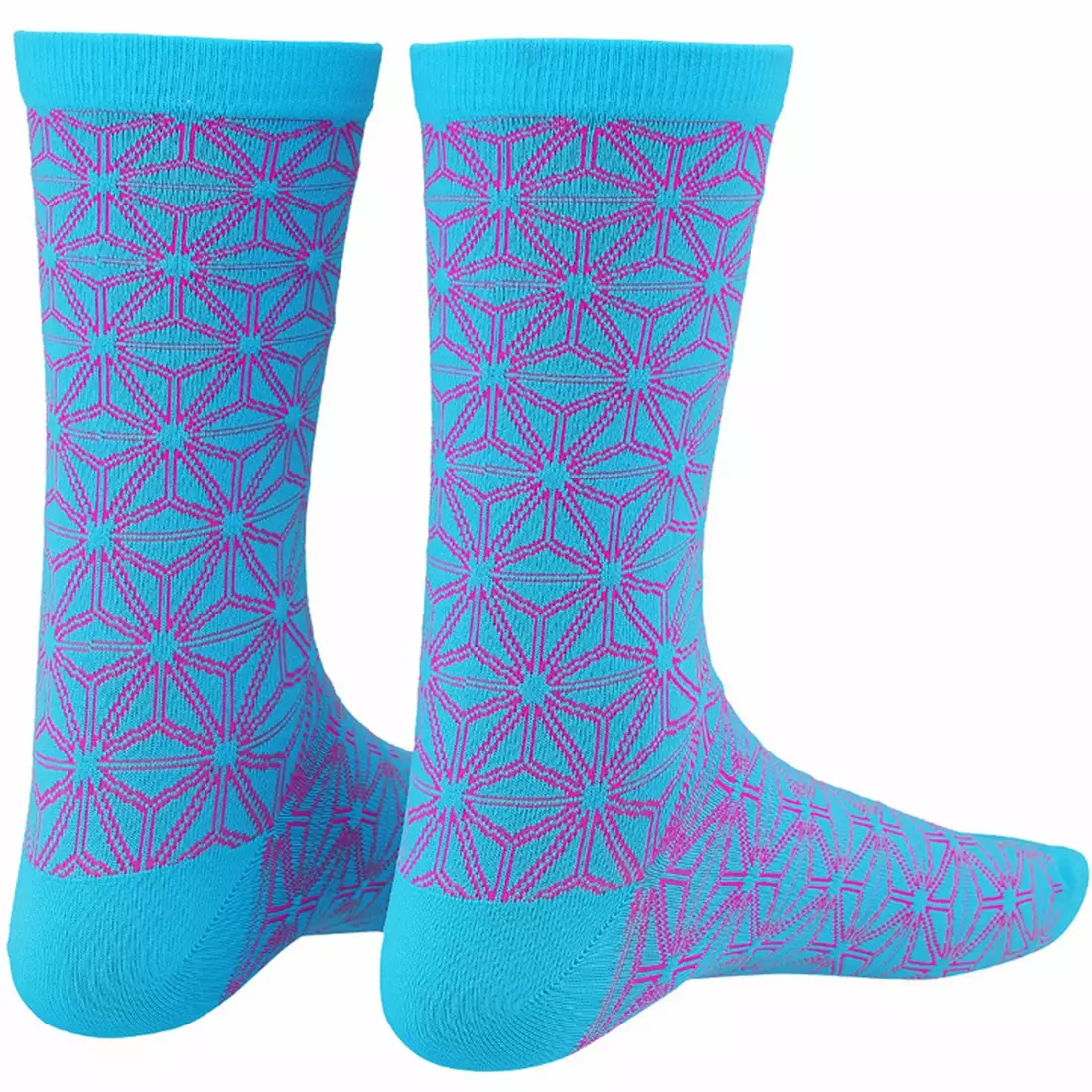 SUPACAZ cycling socks ASANOHA blue/pink