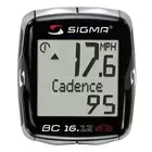 SIGMA BC 16.12 STS CAD - wireless bicycle computer with 16 functions