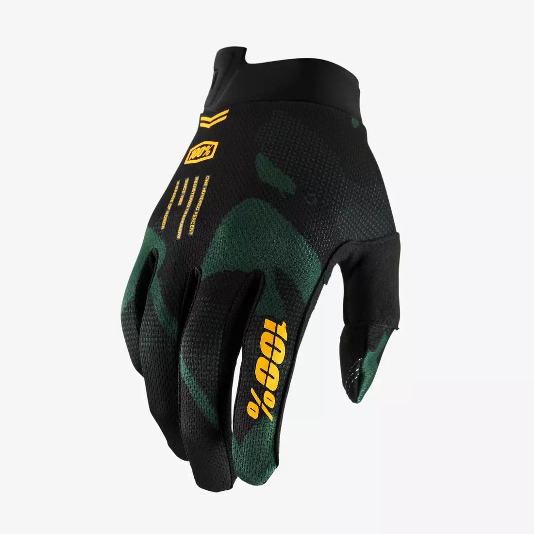 100% ITRACK Cycling gloves, black and yellow