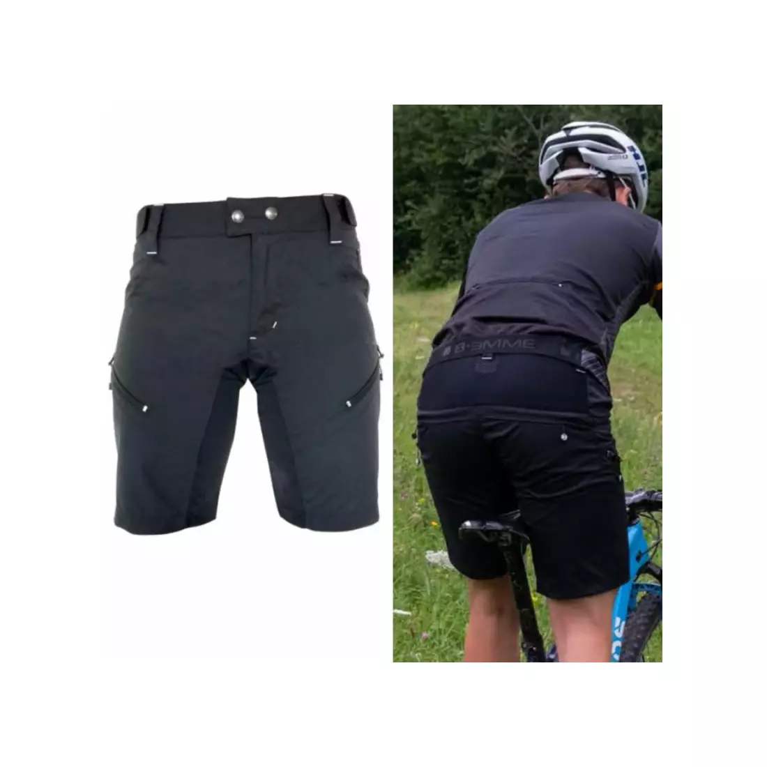 Biemme E-BIKE men's cycling shorts, black