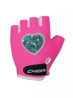 CHIBA COOL KIDS children's cycling glove pink / heart