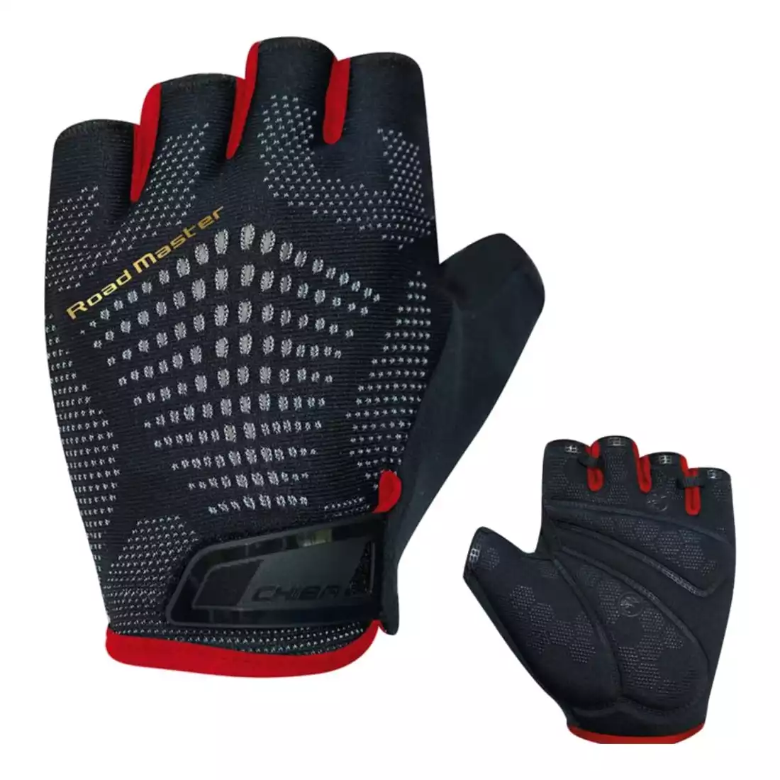 CHIBA ROAD MASTER cycling gloves, black and red