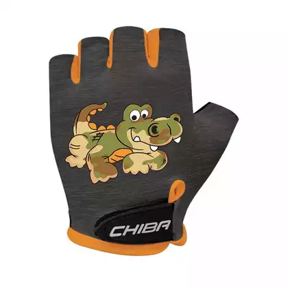CHIBA SS21 rękawiczki COOL KIDS czarne krokodyl S 3050518CK-2