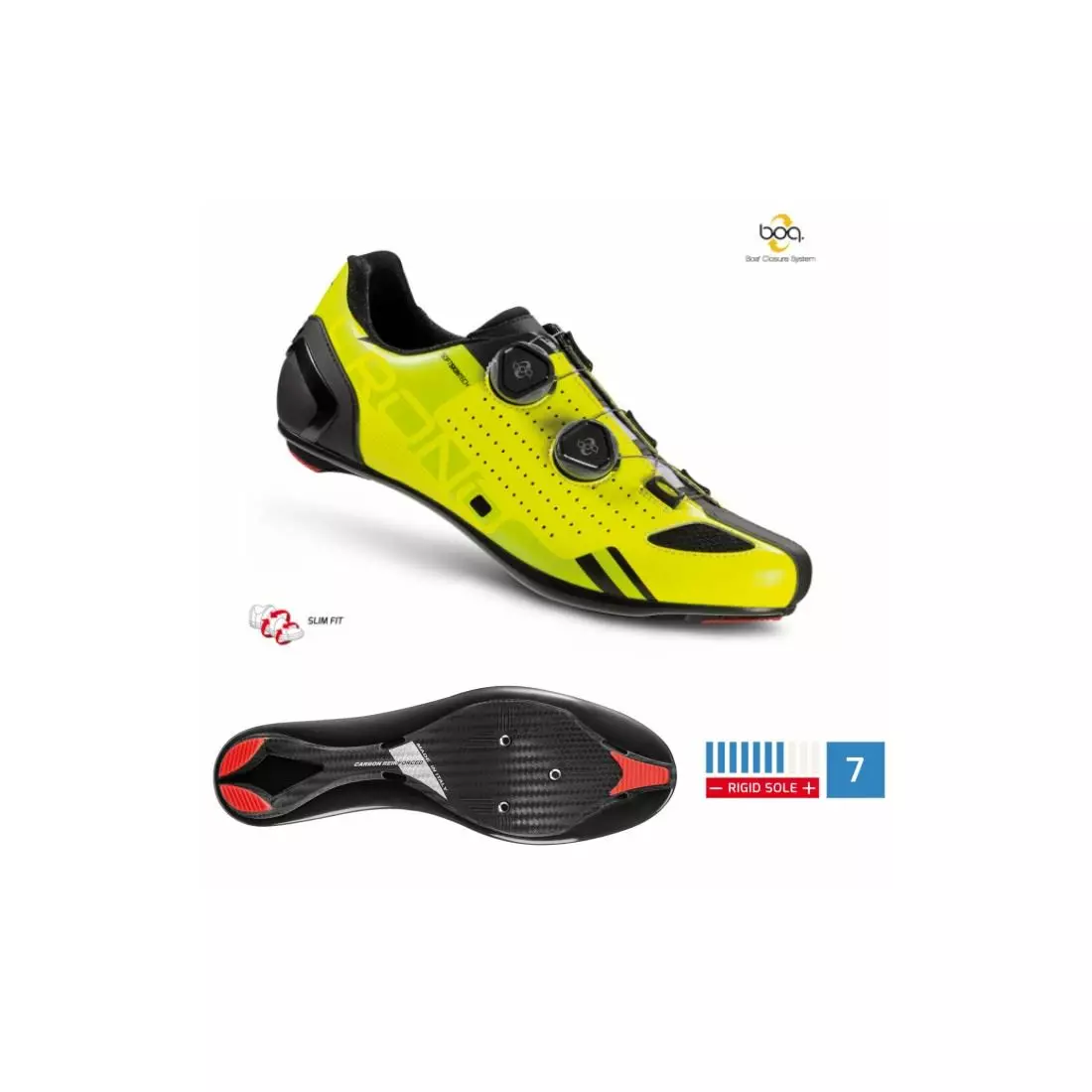 CRONO road bicycle shoes CR-2 yellow CR2-Y-46-N