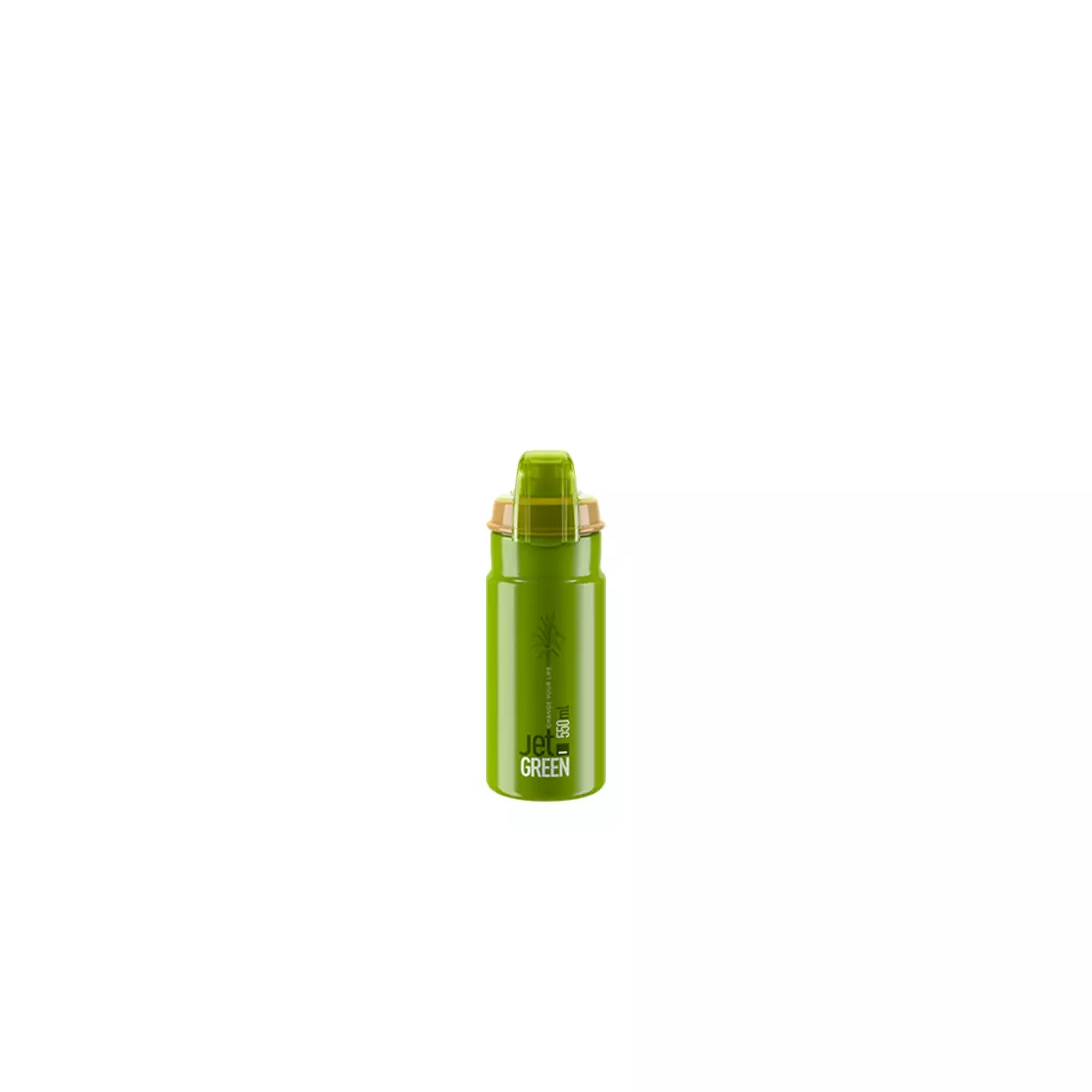 Elite bicycle water bottle Jet Green Plus 550ml Olive White logo 