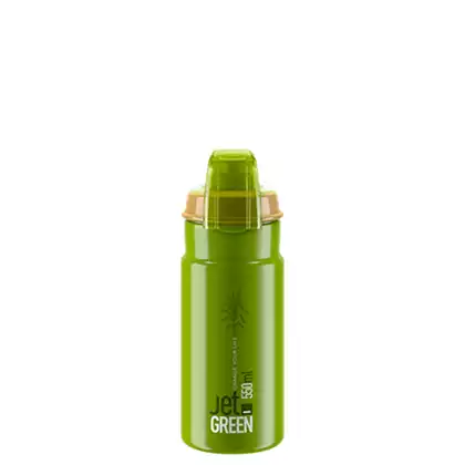 Elite bicycle water bottle Jet Green Plus 550ml Olive White logo 