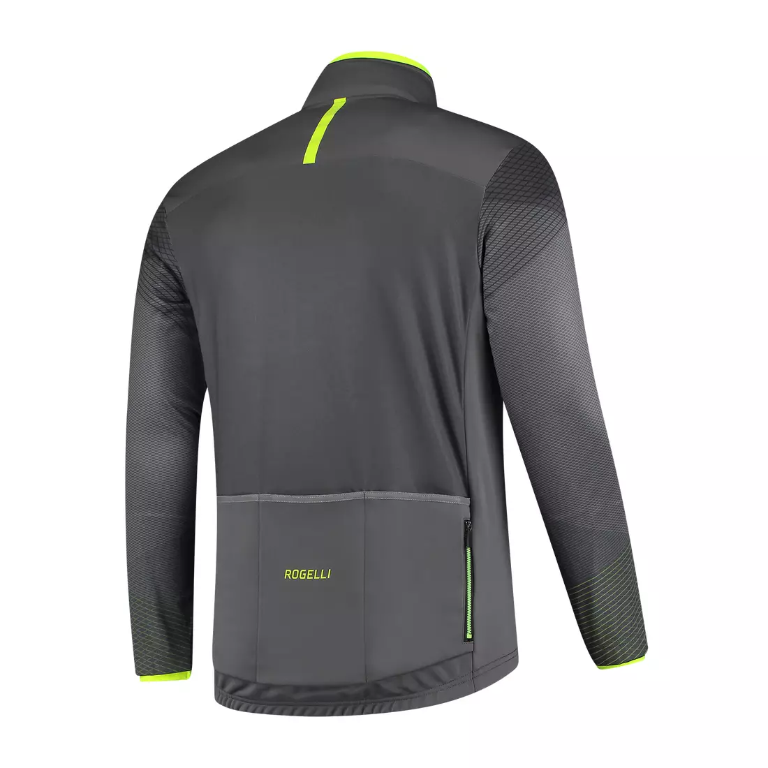ROGELLI  WIRE men's winter cycling jacket softshell, gray-fluorine