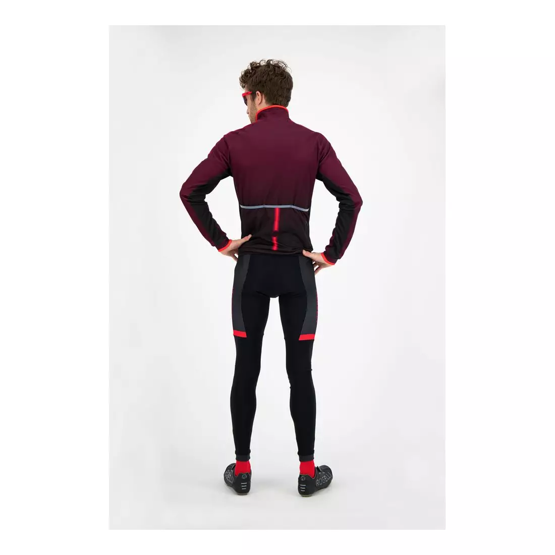 ROGELLI men's bicycle trousers with braces FUSE red