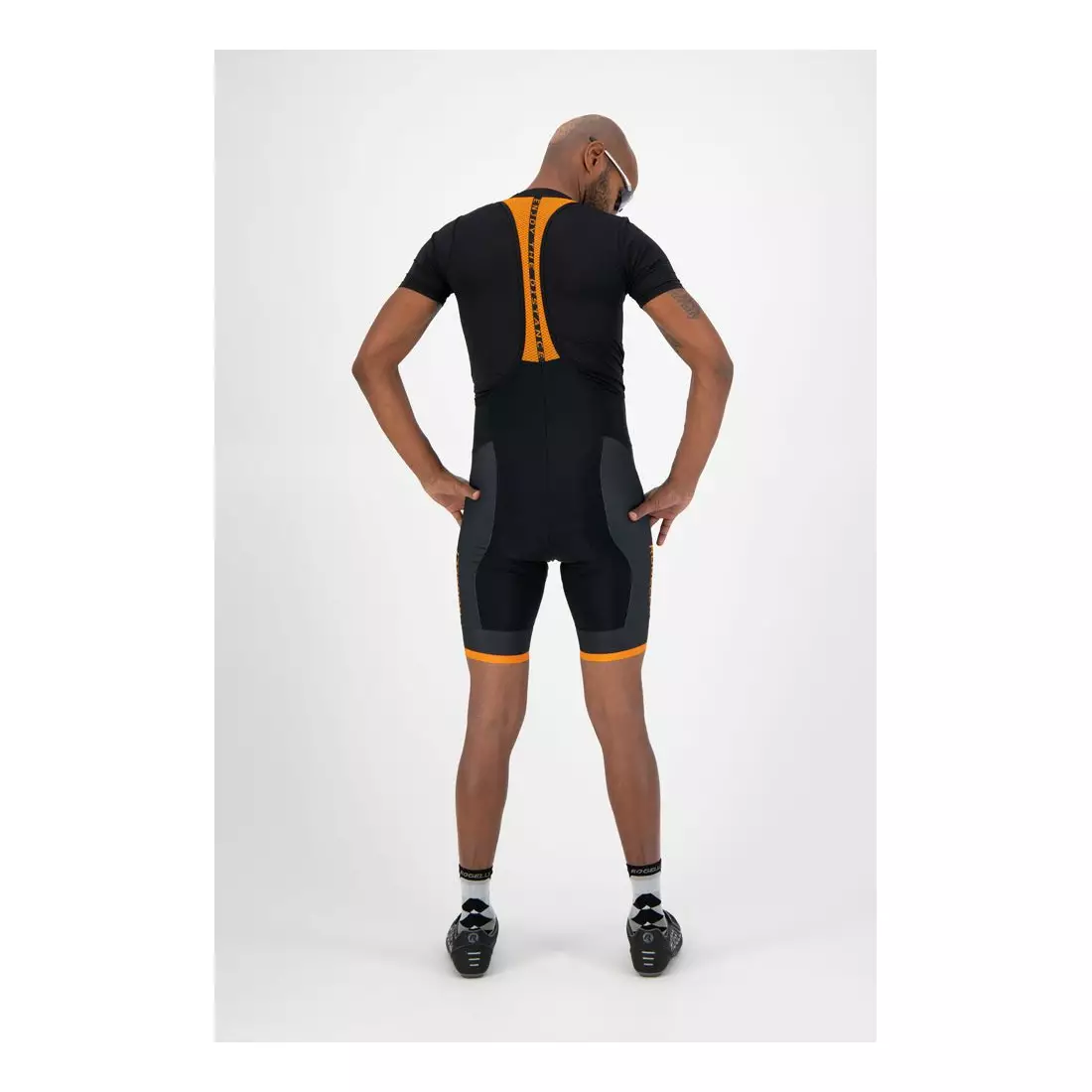 ROGELLI men's bike shorts with suspenders FUSE black/orange