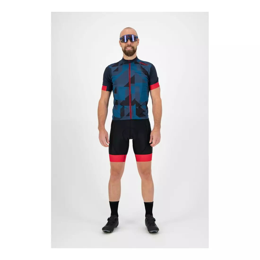 ROGELLI men's cycling shorts with suspenders FLEX red